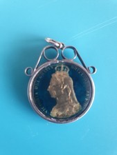 Antique Silver Shilling Pendant 1892 Queen Victoria Jubilee Coin British Coin