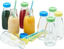 10 oz Glass Milk Bottles with