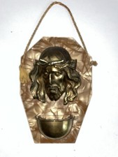 Holy Water Font Wall Hanging with Head of Jesus Christ.
