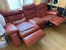 Italian Leather Corner Sofa with Double Electric Recliners