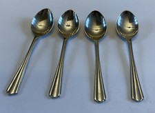 Vtg 4 ASHBERRY Staybrite SAVOY Stainless Steel 11.5cm Coffee Spoons Teaspoons