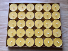 Hand-Poured Organic Natural Beeswax Tea Lights, 100% Pure Beeswax Handmade