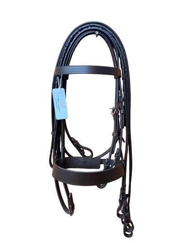 Leather double hunter bridle - leather,