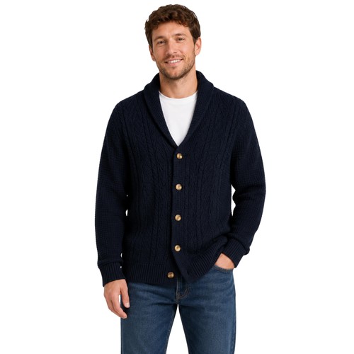 Men cardigan shawl collar - men's,