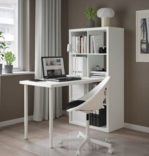 Linnmon White Tabletop With Legs Pre-Drilled Holes,, 100x60cm