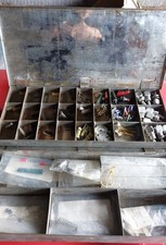 Two Metal Tin Storage Boxes with Hinged Lids