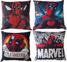 Marvel Deadpool Cushion Covers 45 X 45 Decor Gift Bedroom - UK Seller