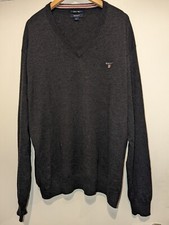 GANT COTTON WOOL GENTS DARK GREY JUMPER SIZE 2XL P2P=25.5"