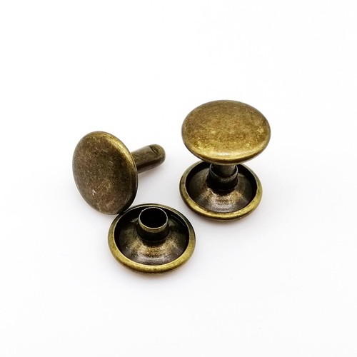 Metal double cap - double, leather