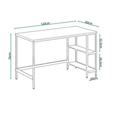 Computer Desk Workstation Table with Shelf for Home Office Laptop PC Study Table