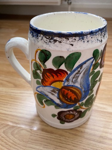 Large vintage pottery jug mug - large,