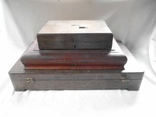 3 x Empty Old Wooden Canteen