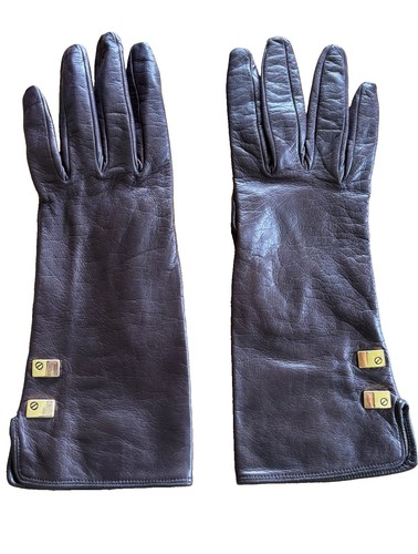 Fendi brown leather - brown, gloves