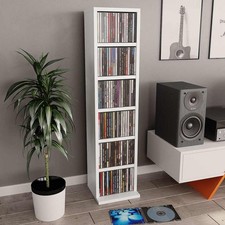 DVD CD Media Storage Cabinet Rack Wooden Video Bookcase Display Bookshelf Unit.