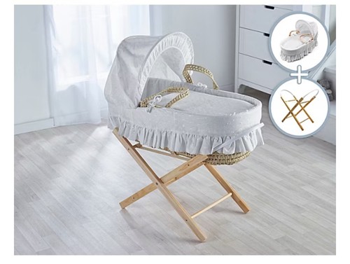 Quilted moses basket - quilted,