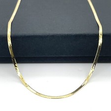 9ct Geniune Gold 2mm Flat Snake Chain Necklace Link Ladies Womens 16" 17" 18"