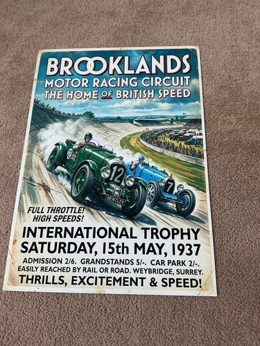 Brooklands racing print - racing,