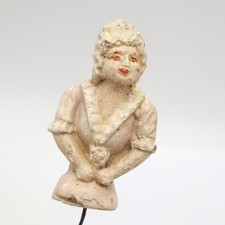 Antique Victorian Cake Topper Lady Decoration Bisque / Plaster 