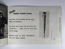 Bob Dylan Isle Of Wight Program with Reslo Track Records and Fender Ads 1969