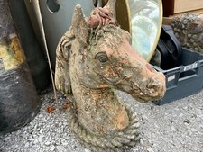 Concrete Horse Head For Wall or Pillar , Vintage 