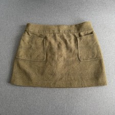 Joules Ladies Skirt Wool Tweed Check UK 16 W 36 Sadie Heather Brown Green See