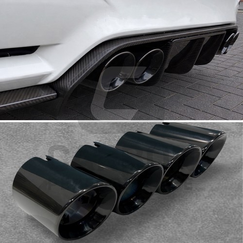 Gloss black exhaust tips - tips, 4”