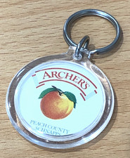Genuine vintage Archers Peach Schnapps Keyring - Pub Bar Man Cave Key Chain Ring