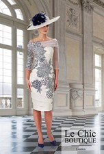 REDUCED Brand new Irresistible Ivory/Navy Ruched Dress Size 18