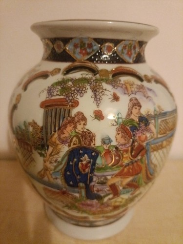 Kutani style ceramic vase