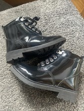 Little Girls Black Patent Boots From Clark’s Size 7.5G