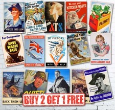 Vintage Allied WW2 Poster World War II Propaganda Retro Posters A3/A4/A5