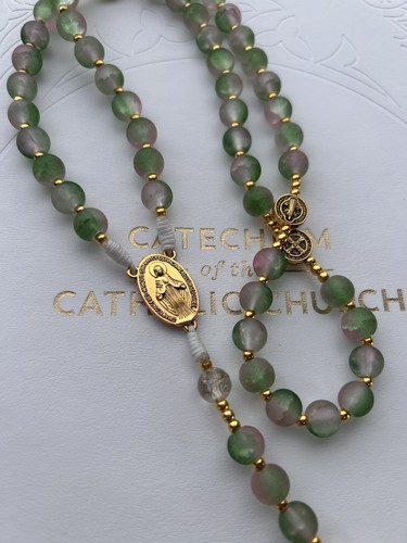 Handmade ornate green - ornate, pink