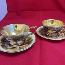 2 Antique Aynsley Gold Fruit