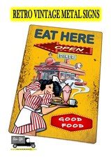American Diner Metal Sign, Vintage Style Retro 1950s Diner Advertising Sign