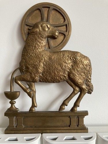 Vintage brass agnus dei lamb - brass,