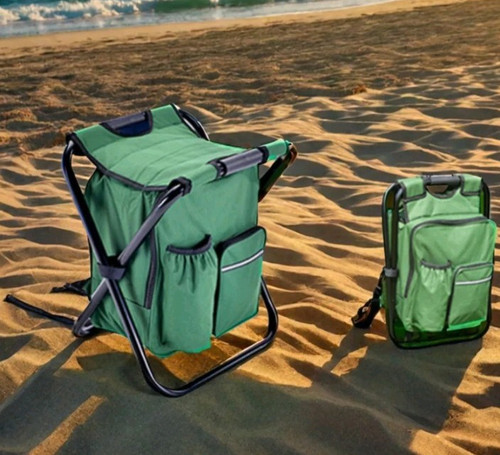 Green folding backpack chair