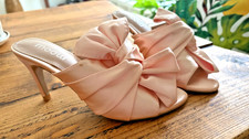 Pink satin ladies slip on
