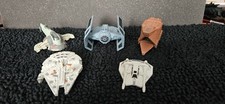 Star Wars Die Cast Ships X5 Vaders Tie, Falcon,Sandcrawler, Slave 1, Snowspeeder