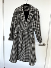 Gorgeous Black and white M&S houndstooth coat size 12