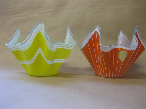 Pair vintage chance glass - of,
