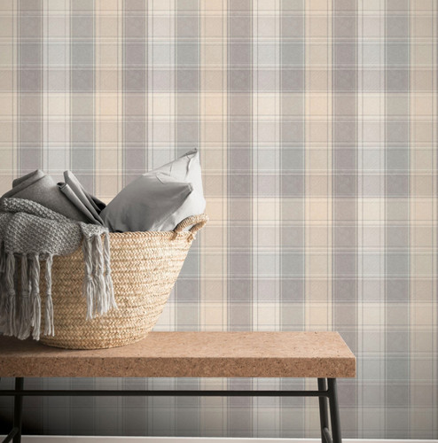 Arthouse country check grey - country,