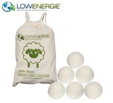 Wool Tumble Dryer Balls XL Fragrance Free Eco Friendly Clothes Softener x 6