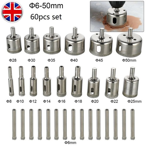 Diamond hole saw - hole, kit