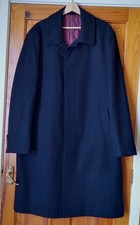 Men’s XL Black Wool Crombie Style Overcoat (83% Wool) Coat 