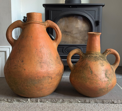 Pair large terracotta amphora - large,