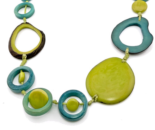 Carved tagua nut necklace - nut,