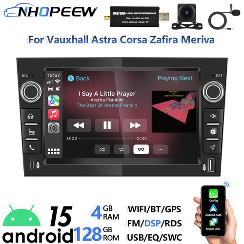 Dab carplay 128g android15 - dab+,