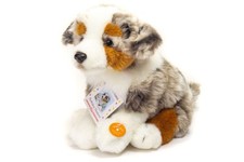 Hermann 91935 Australian Shepherd Puppy Sitting Cuddly Plush Soft Toy