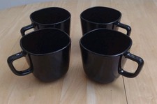 4 X BLACK MUGS - GLOSSY FINISH
