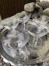 Set Of 5 Crystal Champagne Coupe Glasses